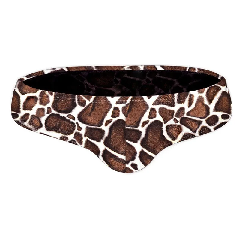 Men swimsuit-BR Мужской купальный костюм с животным принтом, Мужская одежда для плавания на шнурке, эластичные плавки для плавания, дышащая пляжная одежда, мужские облегающие сексуальные плавки - Цвет: Men swimsuit-BR