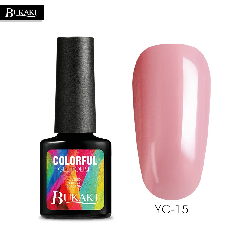 1pcs gel 15 BUKAKI 8 мл акриловый поли гель продлевающий половой акт быстрое строительство Гель-лак прозрачный розовый кончики для ногтей палец строительный УФ-гель для ногтей - Color: 1pcs gel 15