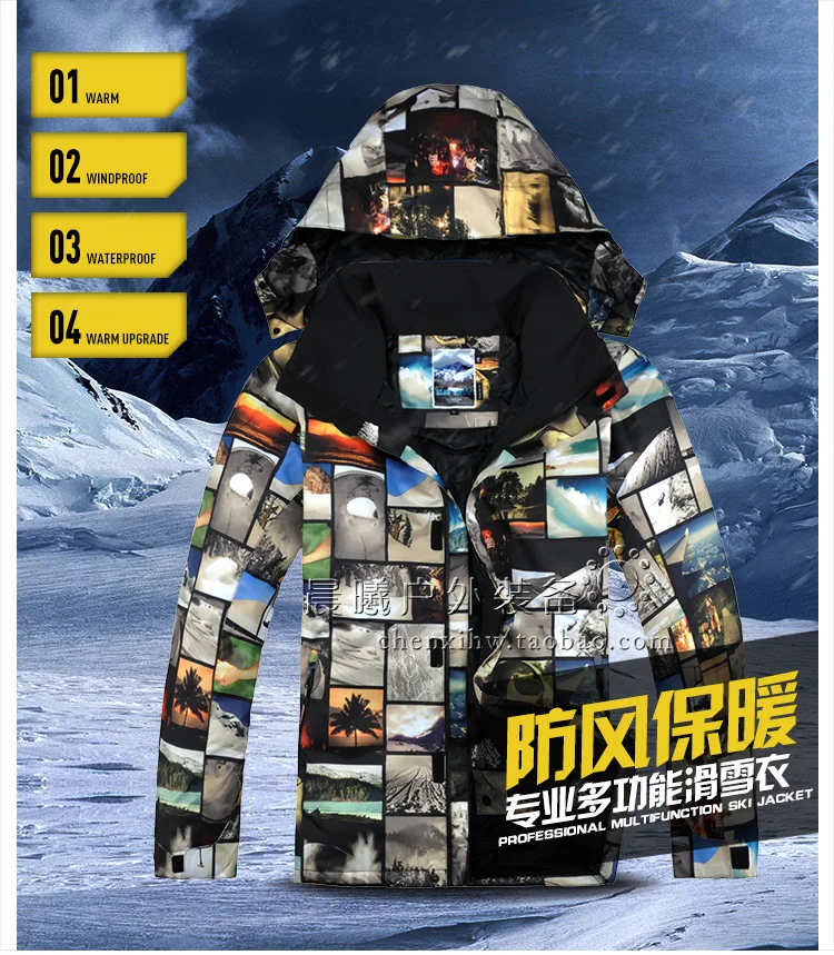 Лыжный костюм GSOU зимняя Лыжная куртка+ лыжные штаны Для мужчин двойной доска для сноуборда костюм для отдыха на открытом воздухе Спорт Мужской Водонепроницаемый