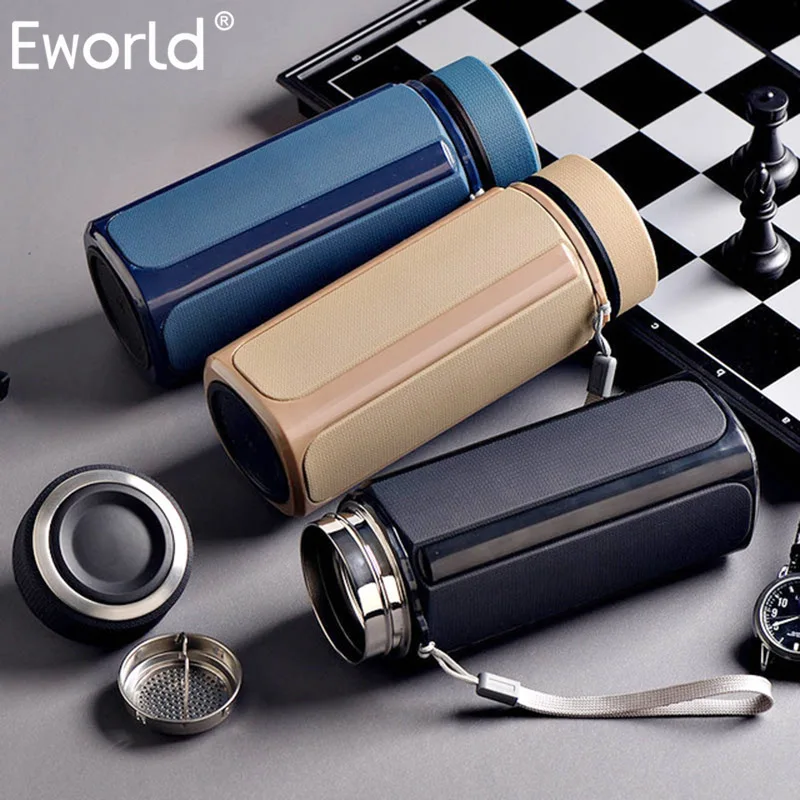 Eworld 350 мл 304 Нержавеющая сталь фиолетовый; песок непереносимость Изолированный Вакуумный Термос колба термосы тепловой кофе чай чашка