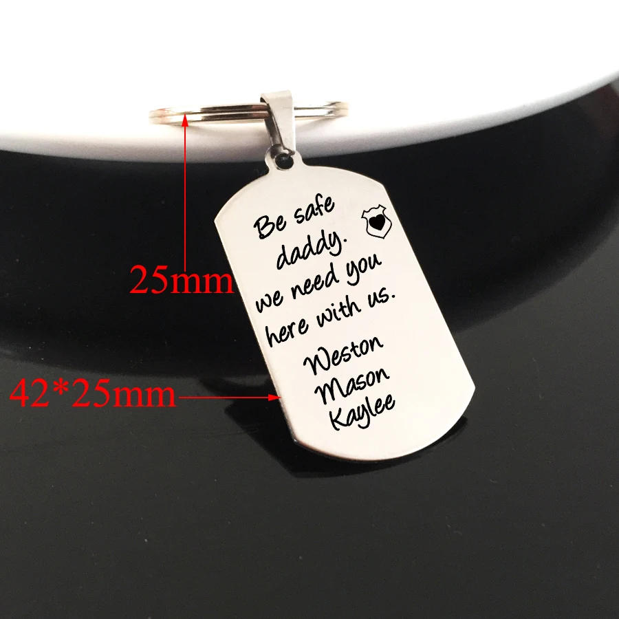 Персонализированные Имя Brother Sister Dog Tag полицейский значок брелок для отца с