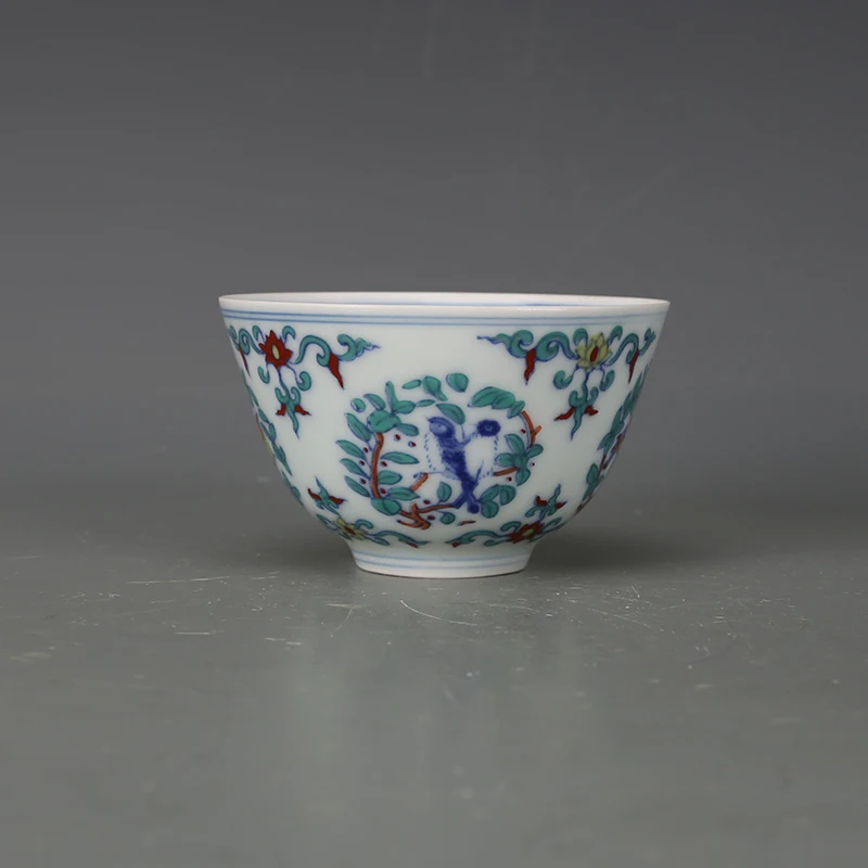 antique QingDynasty porcelain cup Color Birds and flowers Hand painted crafts Home Decoration collection &amp adornment | Дом и сад