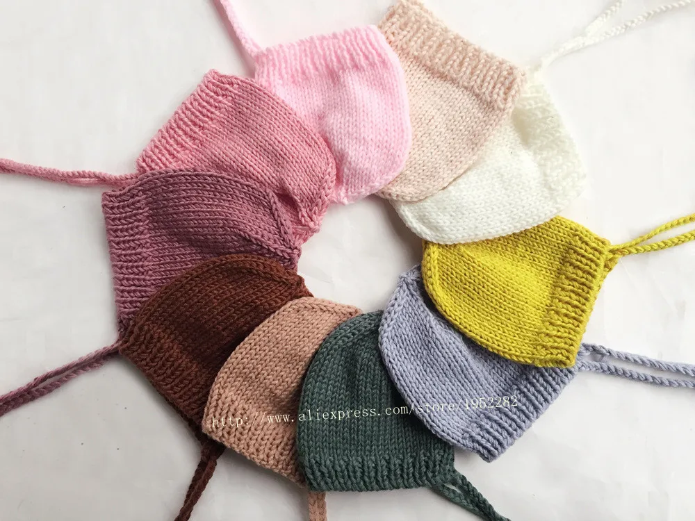 Fashion Hand knitted Baby Cap Photography Props Cute Newborn Hat Bonnet Beanie Fotografia 9 Colors baby shower gift | Детская одежда и