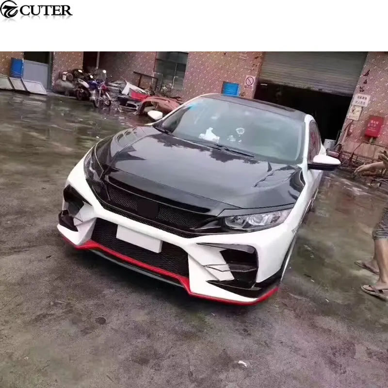 Высококачественный комплект для кузова автомобиля ABS с подъемом спереди для заднего бампера боковые юбки для Honda Civic 10TH 16-17
