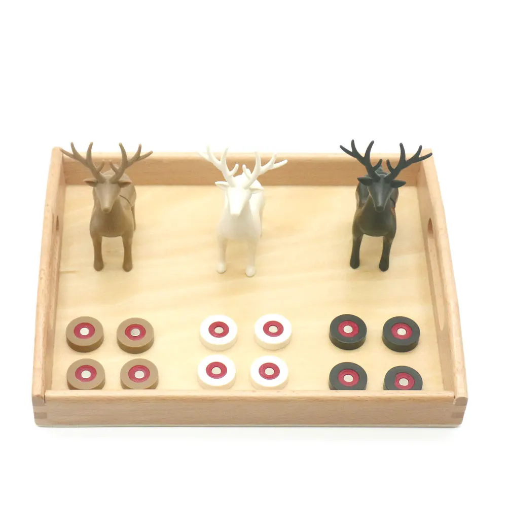 

Montessori Educational Sensory Magnetic Dachshund Matching Set with Wooden Tray Earl Learning Teaching Aids For Toddlers MC1664H