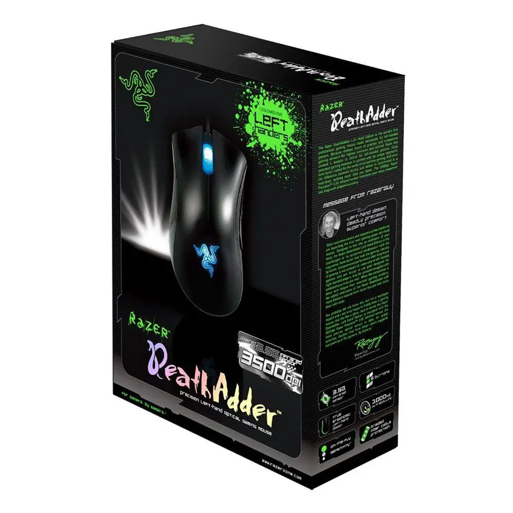 Razer DeathAdder Проводная игровая мышь левша издание полная онлайн Многоязычная