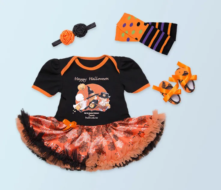 Комбинезоны с принтом тыквы для новорожденных девочек праздничные ботинки