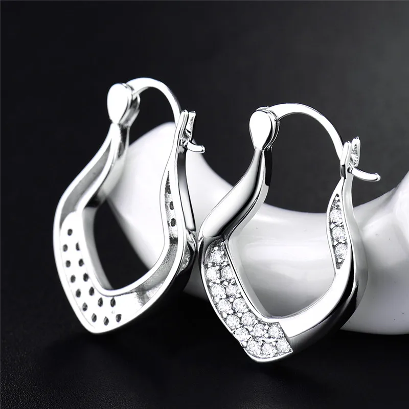 Серьги BUDONG Infinity 3 вида цветов серебро/золотой обруч модный белый кристалл