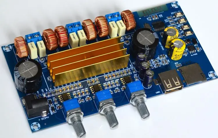 Bluetooth USB TF декодирование TPA3116 2 1 канал HIFI температура цифровой усилитель мощности