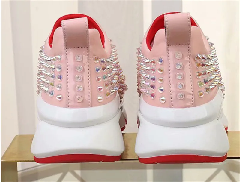 GCYFWJ Rivet Sneakers Woman Red Sneakers Spring Autumn Flats Non-slip Breathable Casuals Couple Shoes Zapatillas Rojas Mujer