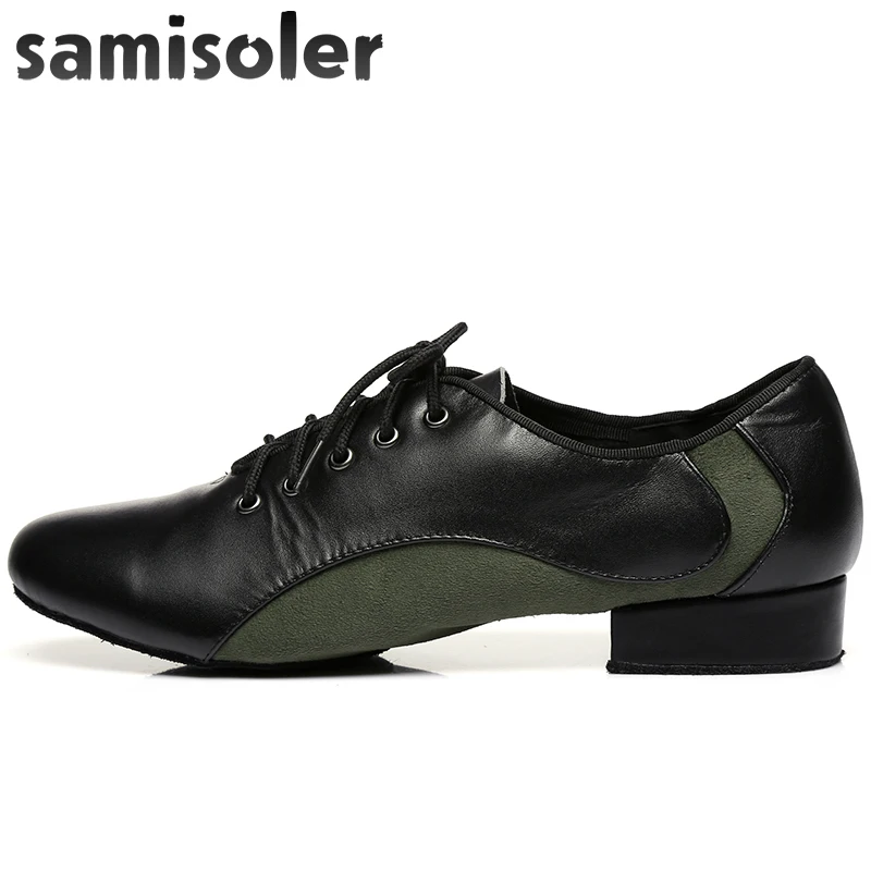 Мужские черные кожаные туфли Samisoler W для бальных танцев обувь современных на