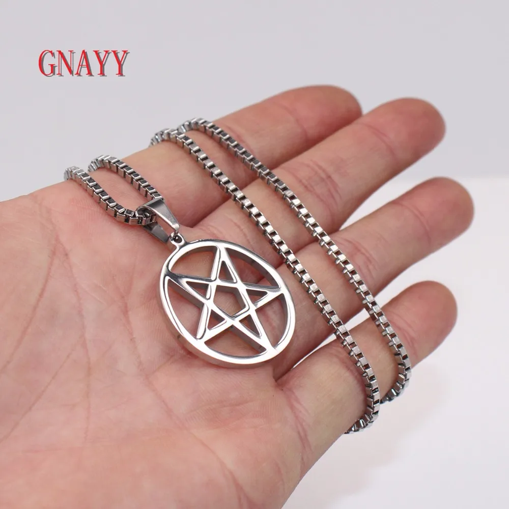GNAYY ювелирное изделие колье из нержавеющей стали Wicca с изображением перевернутой
