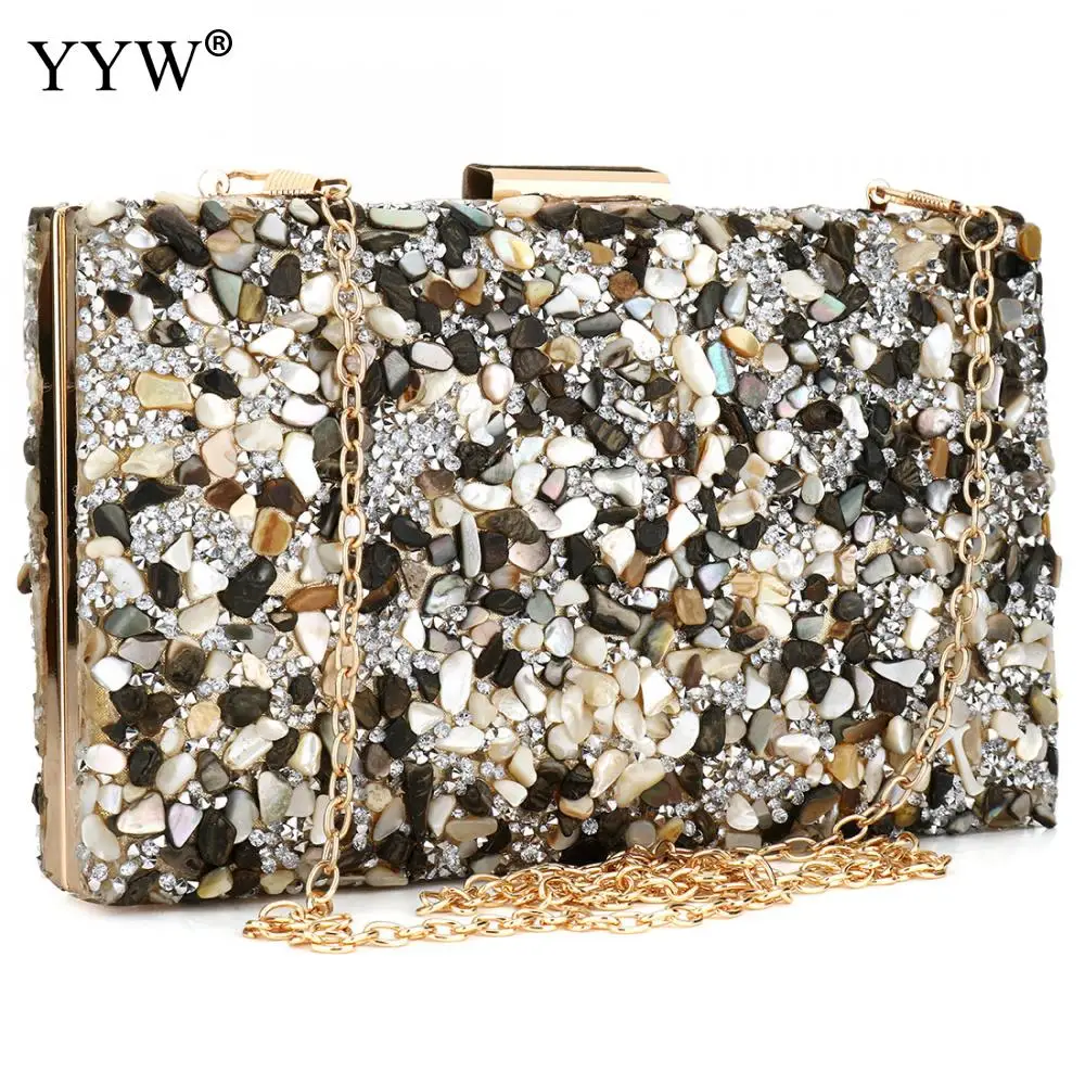 Женская сумка через плечо из цинкового сплава вечерняя сумочка на цепочке с