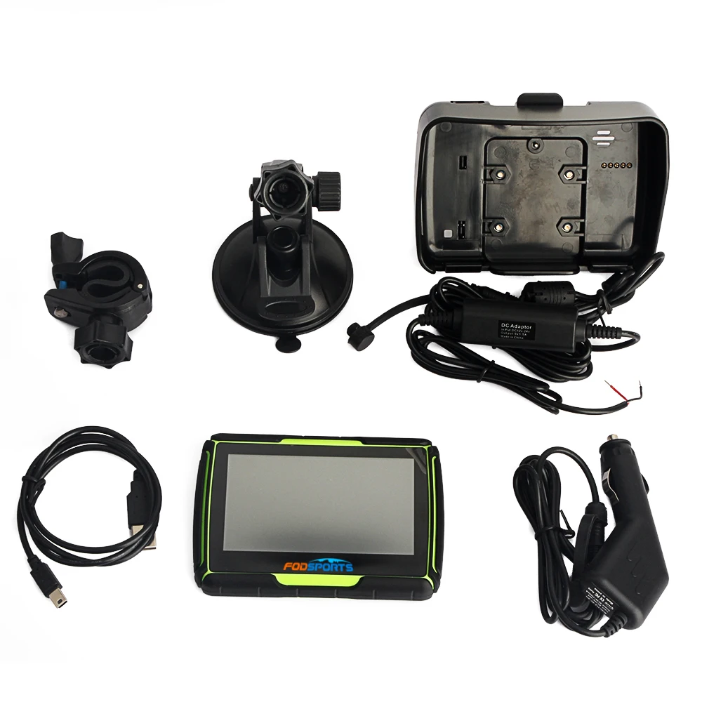 Fodsports 4 3 дюймовый GPS навигатор для мотоцикла 8 ГБ 256 Мб ОЗУ FM Bluetooth сенсорный экран