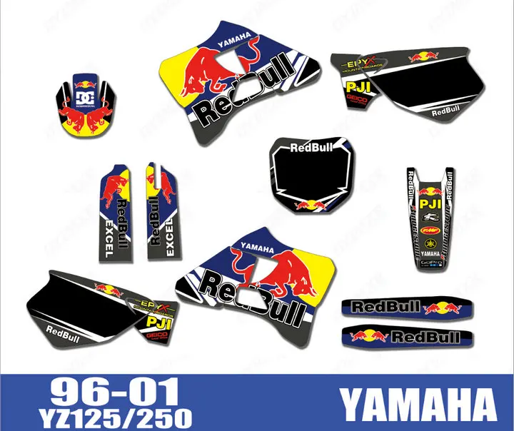 Графические Наклейки для мотоцикла и велосипеда деколи фона Yamaha YZ125 YZ250 YZ 125 250 1996 97