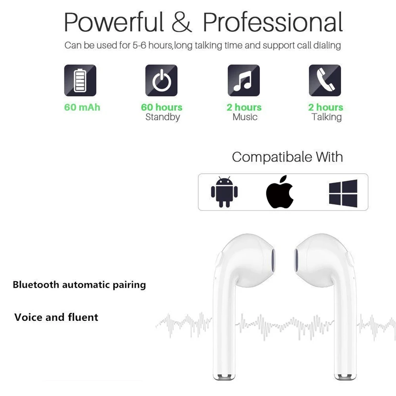 I7s TWS мини беспроводные Bluetooth наушники с микрофоном для Iphone Xiaomi всех смартфонов i10