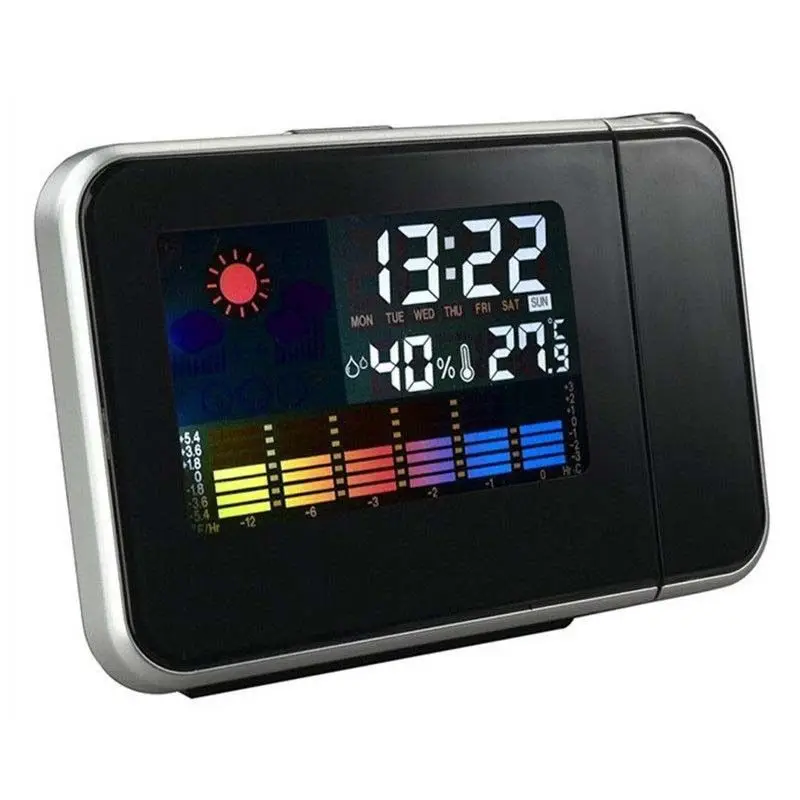 2019 Новая мода внимание проекция цифровая погода LCD Повтор Будильник проектор
