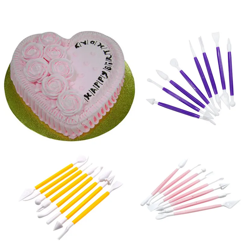 8 шт. набор ручек для торта с резьбой сахарное ремесло Фондант украшения