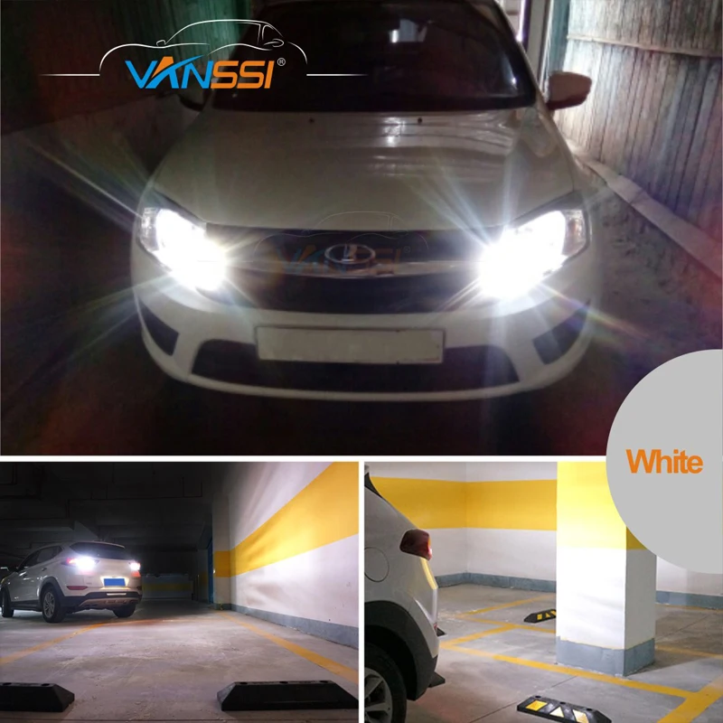 VANSSI 2 шт. T20 7440 W21W 7441 7443 7444 W21/5 Вт Светодиодный светильник для Лада, супер яркий белый Янтарный DC12-24V