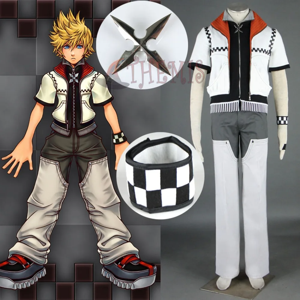 Костюм Athemis мужской для косплея с надписью Kingdom Hearts Roxas крутой белый пиджак