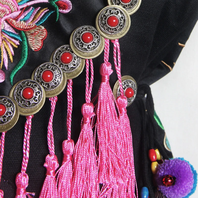 Двусторонняя Китайская Этническая сумка с вышивкой винтажная Hmong известный