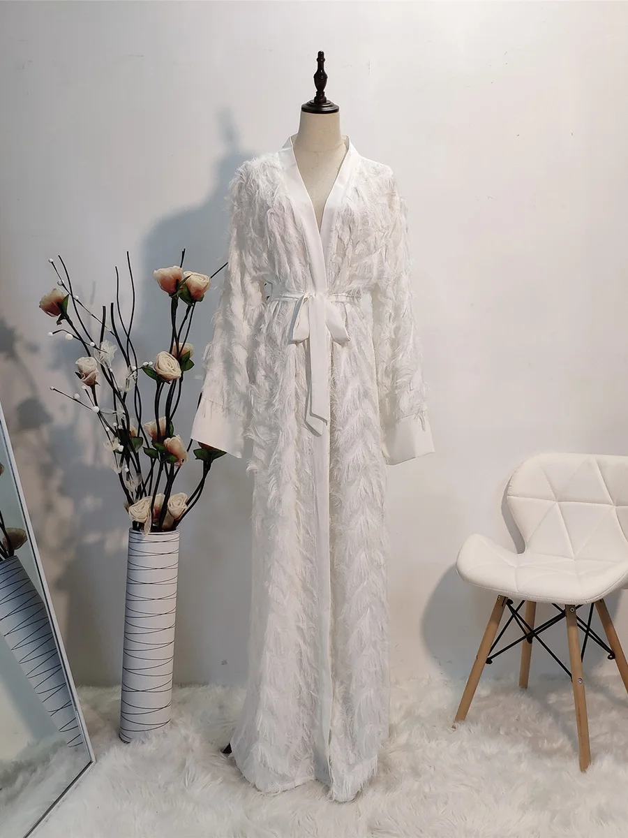 Женское кимоно Кафтан Abaya мусульманский кардиган в Дубае платье хиджаб Абая для