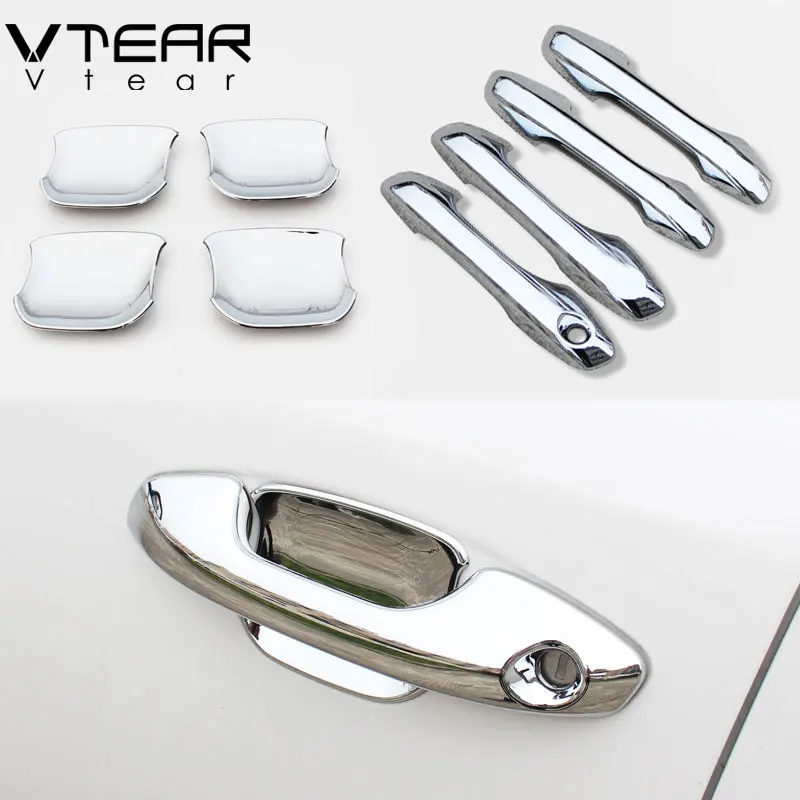 Whole with bowl Vtear для Kia Rio 4 X-line дверная ручка Крышка отделка хромированная чаша Потяните хромированный автомобиль-Стайлинг Аксессуары для внешней отделки-19 - Цвет: Whole with bowl