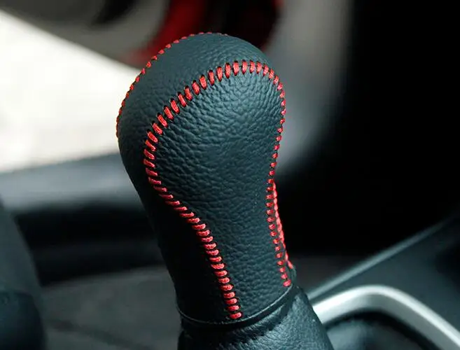 Чехол ppc из натуральной кожи, ручка переключения передач для нового Nissan versa MT, Автомобильная крышка на рукоятке переключения передач, ручка переключения передач - Название цвета: as photo
