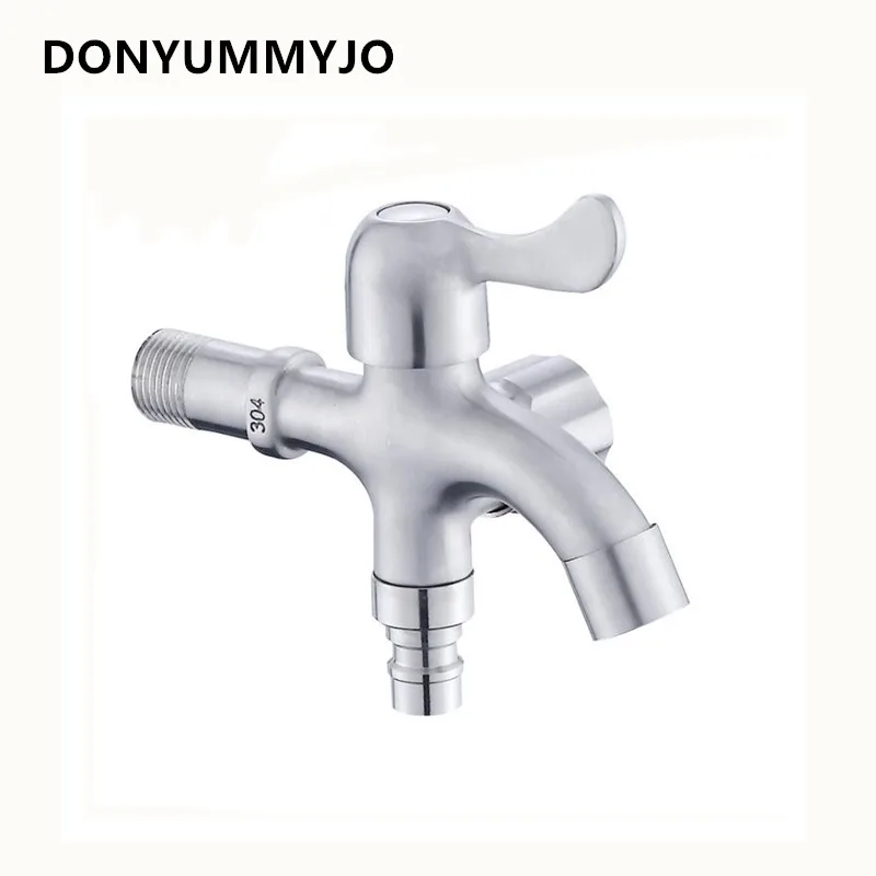 

DONYUMMYJO 1pc Bibcocks 304 Stainless Steel Multi-function Washing Machine Faucet Into A Variety Of Handle Nozzle