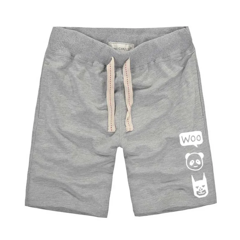 item02 - gray 2 Звездные Войны 3 головы логотип печать мужские шорты темно-серый повседневные шорты для мужчин woo Панда и геометрические дизайн мужские s хлопок шорты Лето - Цвет: item02 - gray 2