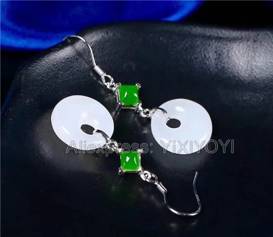 Красивые серьги-Крючки из стерлингового серебра 925 пробы с зеленым белым