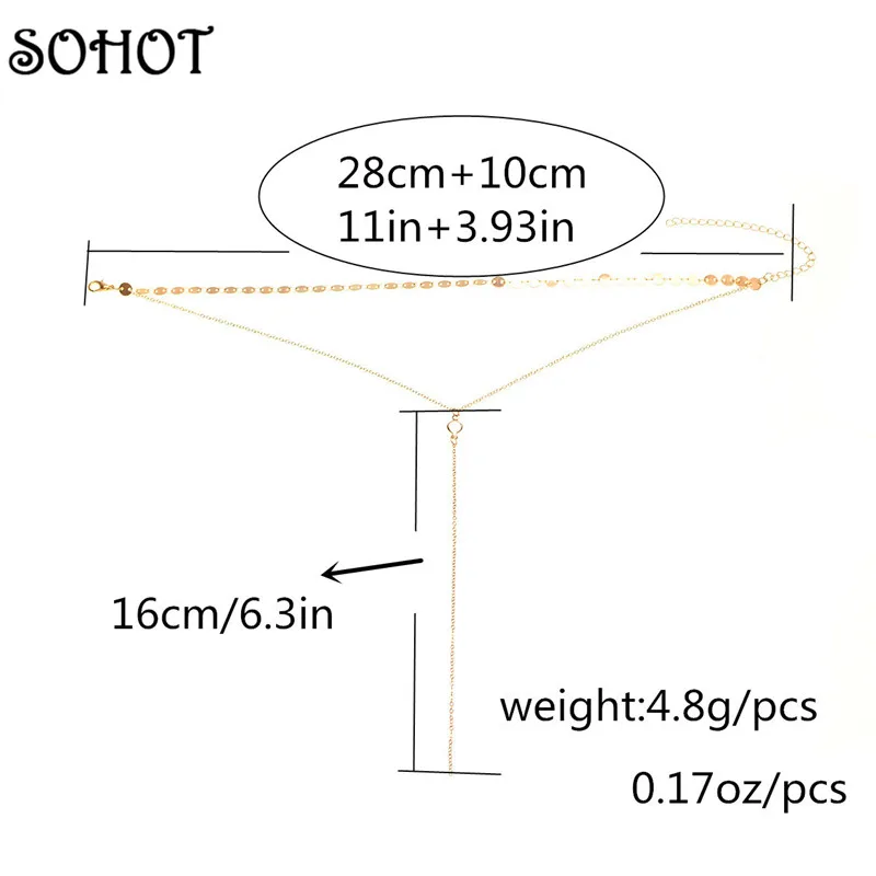 SOHOT простой дизайн золотой серебряный цвет металлическая цепочка колье женское