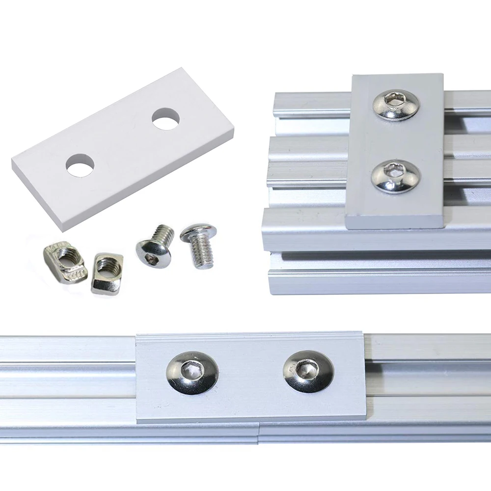 4/10 Sets 2 Hole Inside Joint Brace Corner Bracket Kit for 2020 Aluminum Extrusion Profile 20x20 Slot 6mm with T Nuts Screws