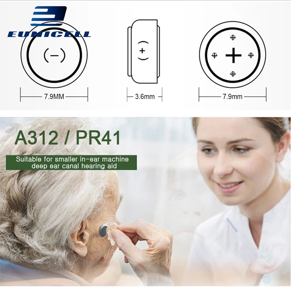 Батарейки для слуховых аппаратов A312 312A ZA312 1 45 PR41 S312 312 В 6 шт.|Часовые батарейки| |
