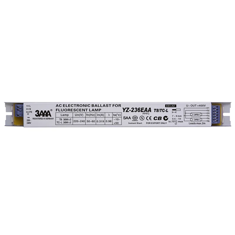 3AAA YZ-136EAA YZ-236EAA YZ-336EAA T8/TC-L 220V 1*36 Вт 3*36 Вт T8 электронный балласт для T8 люминесцентная лампа рекламы светильник коробка