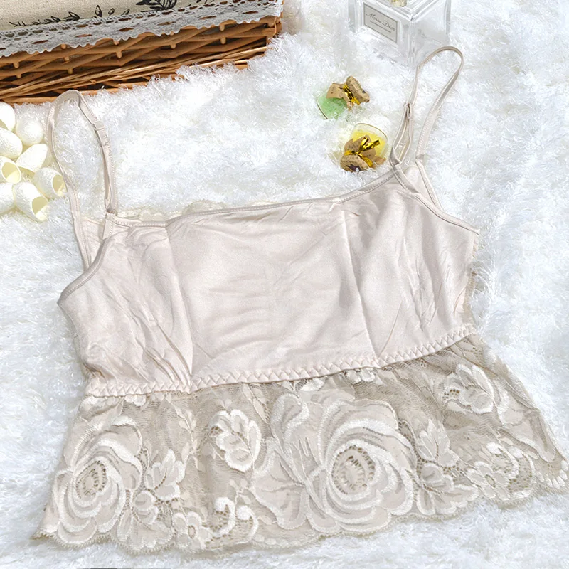 Летнее анти шелковое нижнее белье обернутая грудь кружева камзол бэк блок