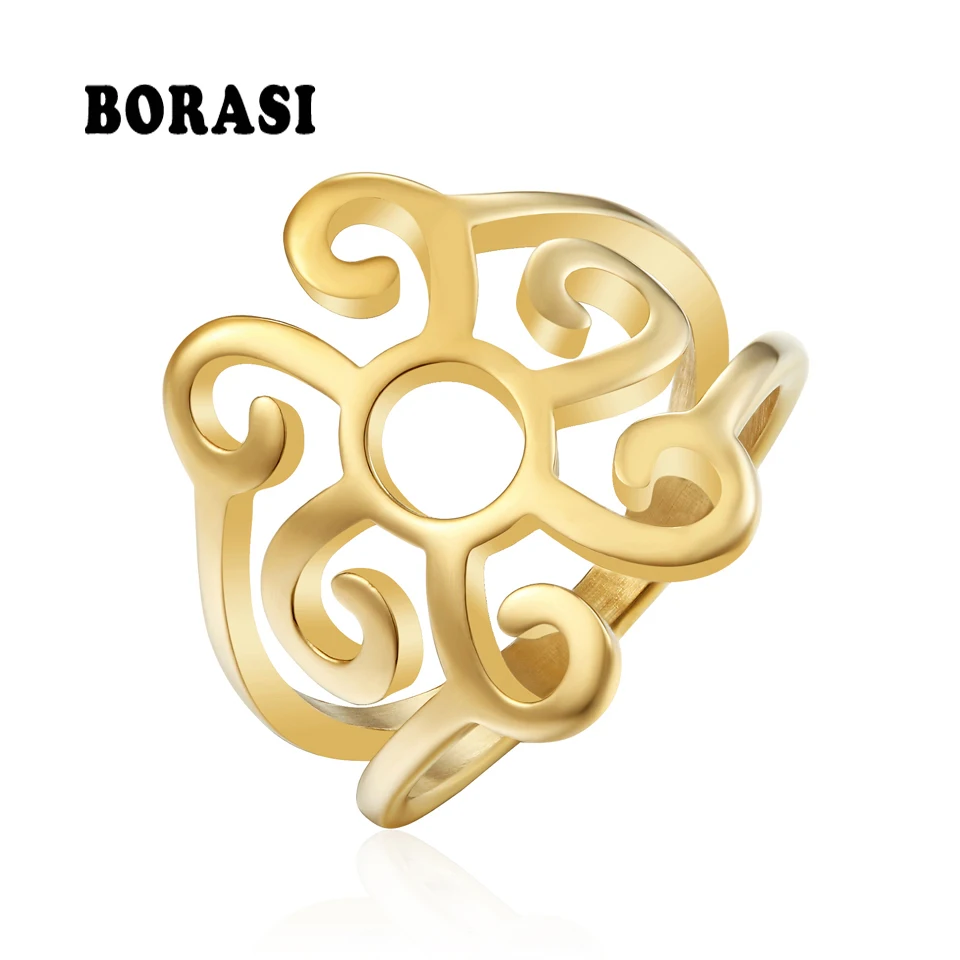 Кольцо BORASI из нержавеющей стали для женщин модное вечернее Ювелирное Украшение в