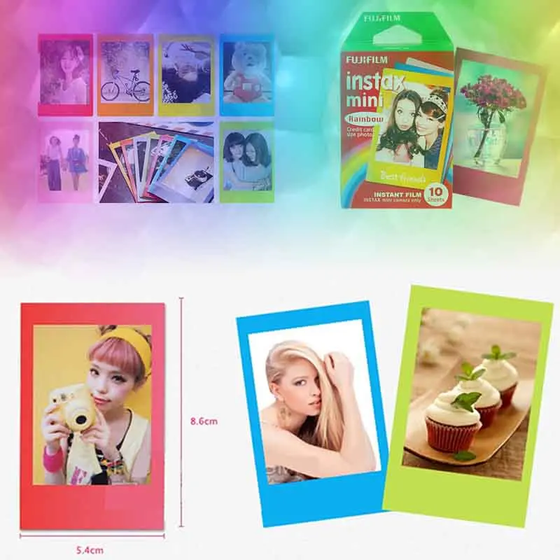 Оригинальная пленка Fujifilm Instax Mini 8 Rainbow Fuji Instant photo paper 20 листов для 7 s 50 50i 90 25 dw Share SP 1