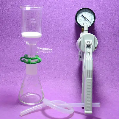 Набор фильтрации 100 мл [колба Erlenmeyer + Воронка фильтра (3 #) Вакуумный насос]|erlenmeyer