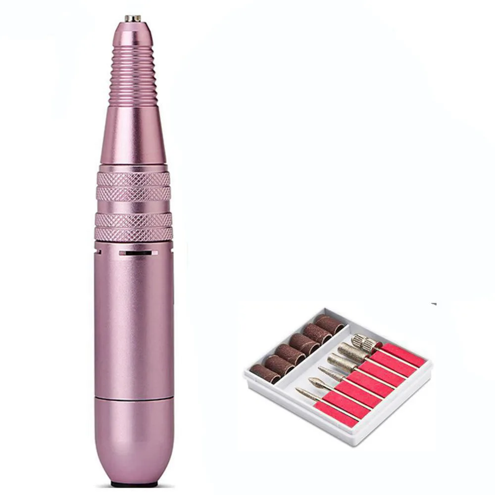 Feecy 818 Pink EU Машинка для маникюра, 20000 ОБ/мин, профессиональная электрическая ручка для дизайна ногтей, педикюр, сверла для ногтей, маникюрный набор, электрические пилки для ногтей, инструменты - Цвет: Feecy 818 Pink EU