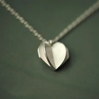 daisies 925 sterling silver elegant origami heart shape pendant necklaces for women valentines day gifts sterling silver jewelry