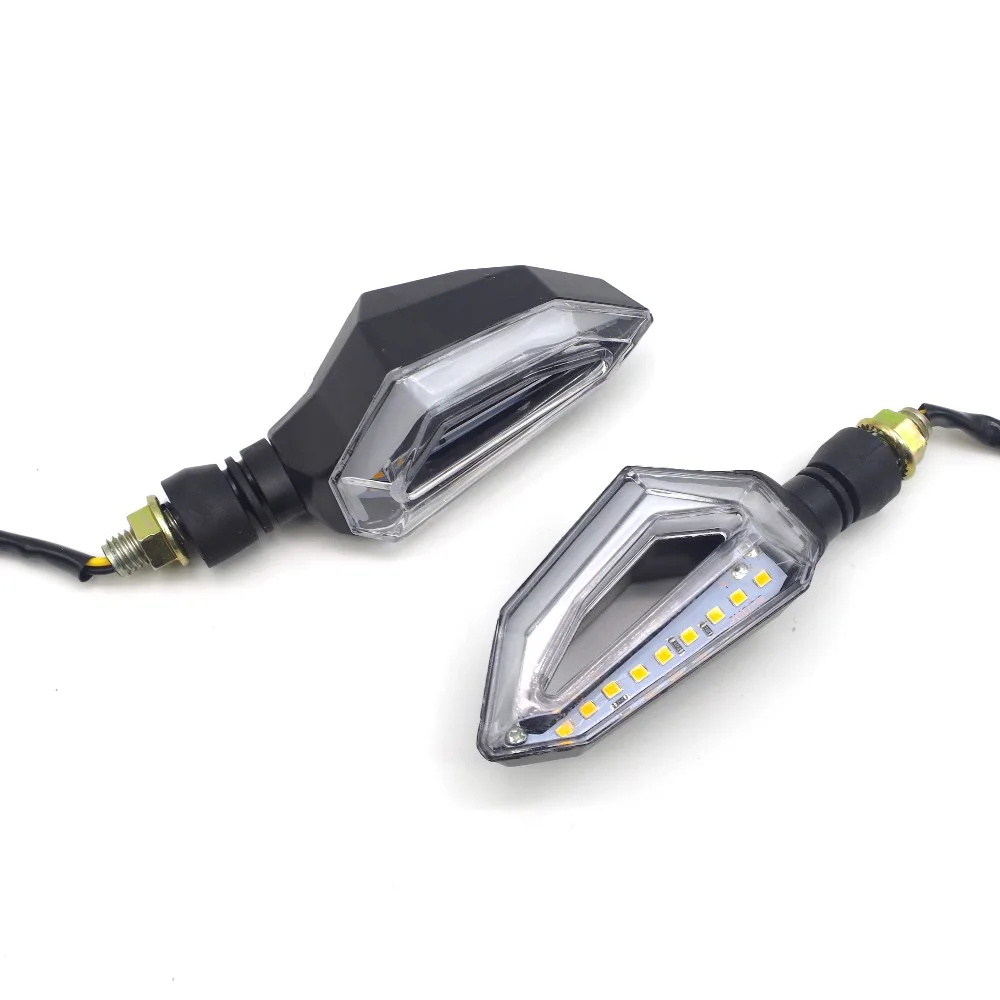 Светодиодный мотоциклетные указатели поворота 12 V Индикатор Moto Clignotant мигалка DRL лампы для Kawasaki GPZ500S EX500R VERSYS 650 Z900RS