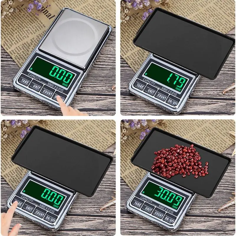 Зарядка через USB или 2 батарейки ААА Карманные электронные весы 500 г/0 01 г