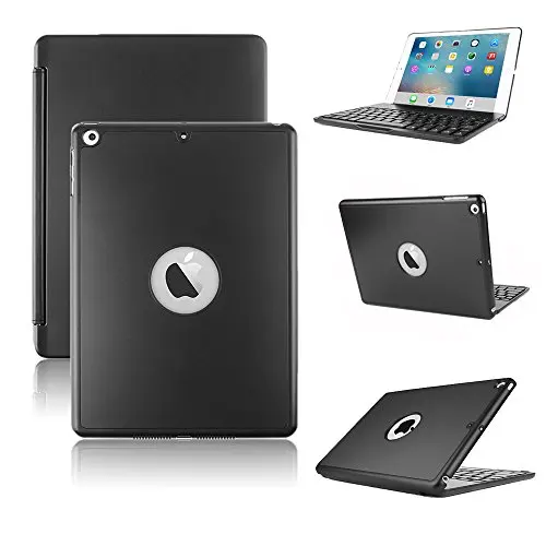 Тонкий для нового iPad 9,7 A1822 A1823 чехол с клавиатурой, беспроводной Bluetooth ABS откидной Чехол для iPad 9,7 чехол с клавиатурой - Цвет: Black