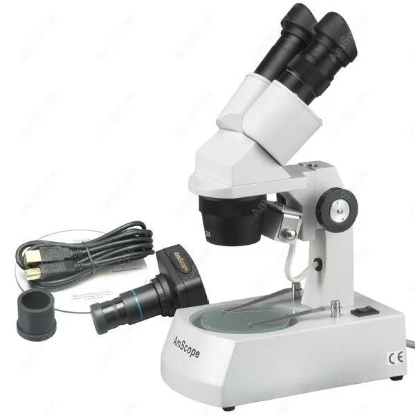Стерео микроскоп -- AmScope поставляет 20X-40X-80X стерео + цветная цифровая камера |