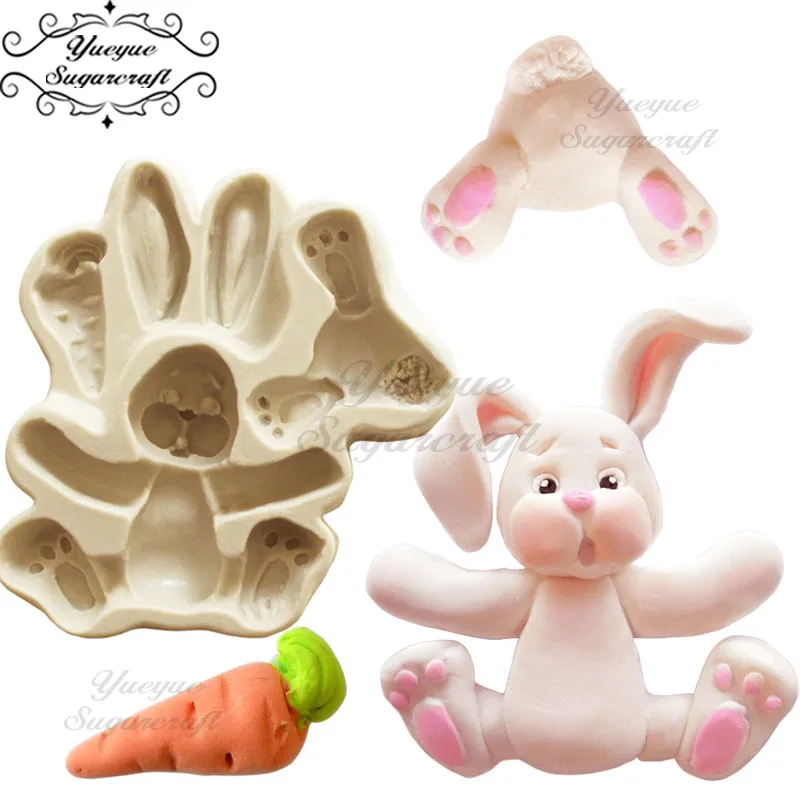 Rabbit Yueyue Sugarcraft животный Слон/собака/кролик/силиконовая форма для помадки инструменты для украшения торта шоколадная мастика форма - Цвет: Rabbit