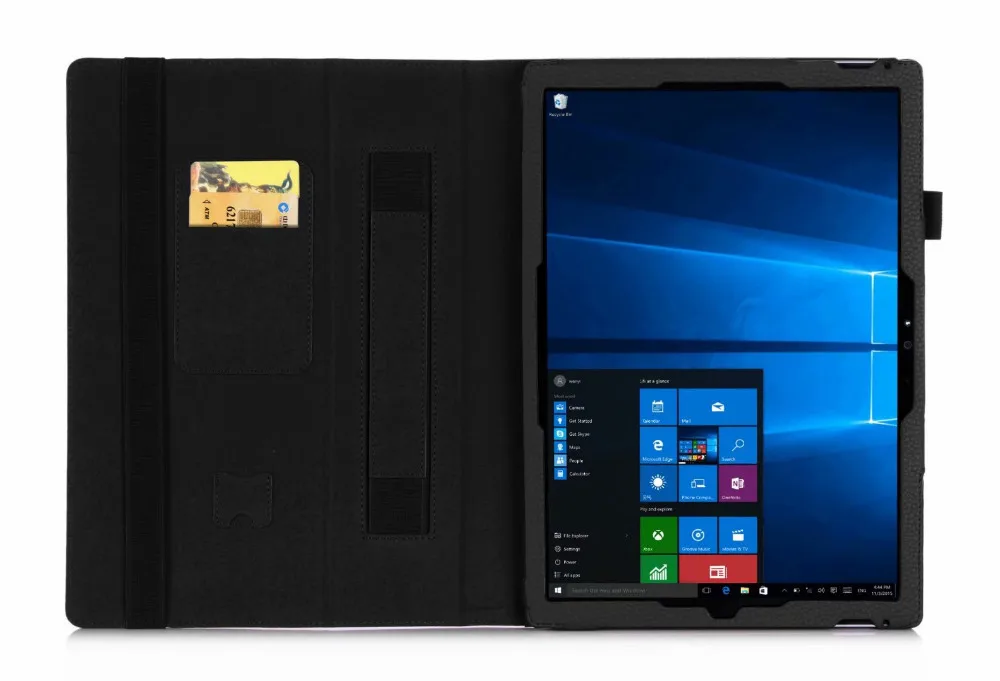 Rotating leather Case with Wallet Pocket Hand Strap Auto Sleep/Wake Function for Microsoft Surface Pro 6 5 4 3 | Компьютеры и офис