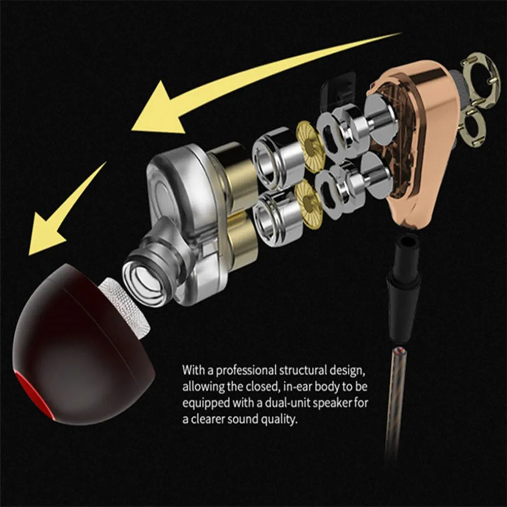 dual drive wired 3 5mm audifonos para celular in ear earphones stereo in ear headset hi fi headphones wire bass phone for iphone free global shipping