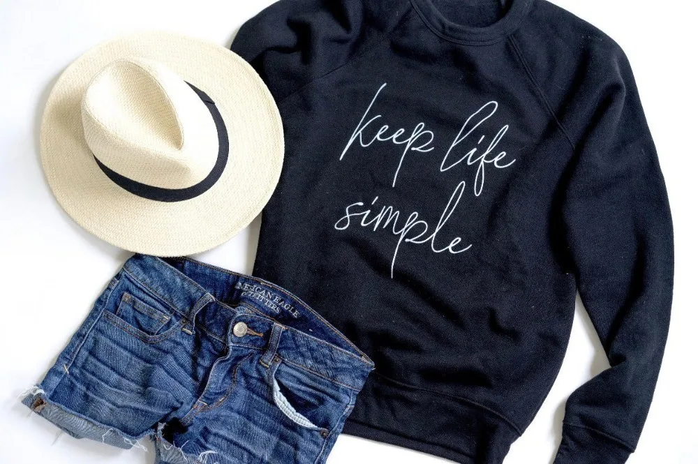 Простой Свитшот Keep Life Tumblr волшебная модная одежда унисекс с круглым вырезом