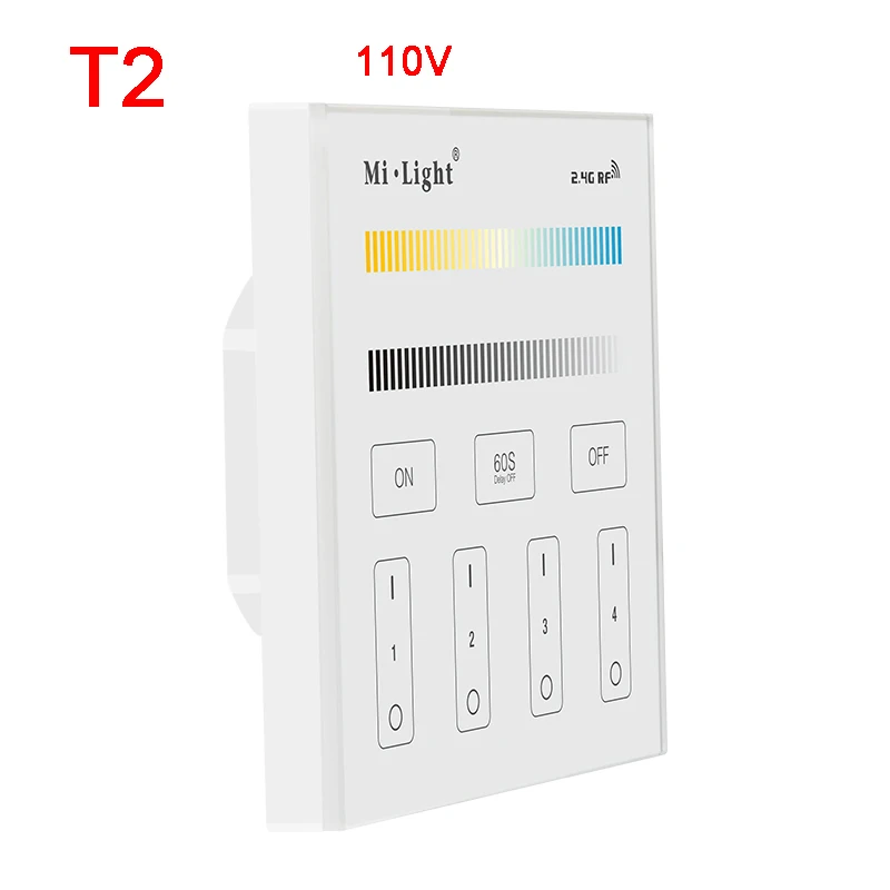 T2 110V Miboxer FUT035/WL-BOX1/B2/T2 прокладки СИД светильник Диммер 4 зоны Яркость Смарт Панель Wi-Fi iBox умный контроллер - Цвет: T2 110V